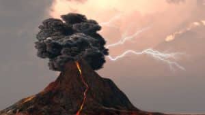 Volcano thunderstorm bolt Bible God