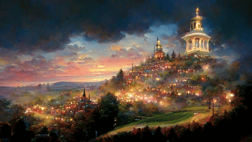 Town on a hill