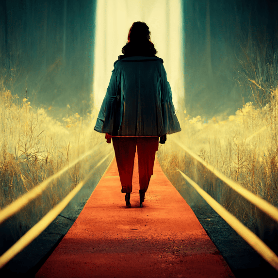 Woman on a path God